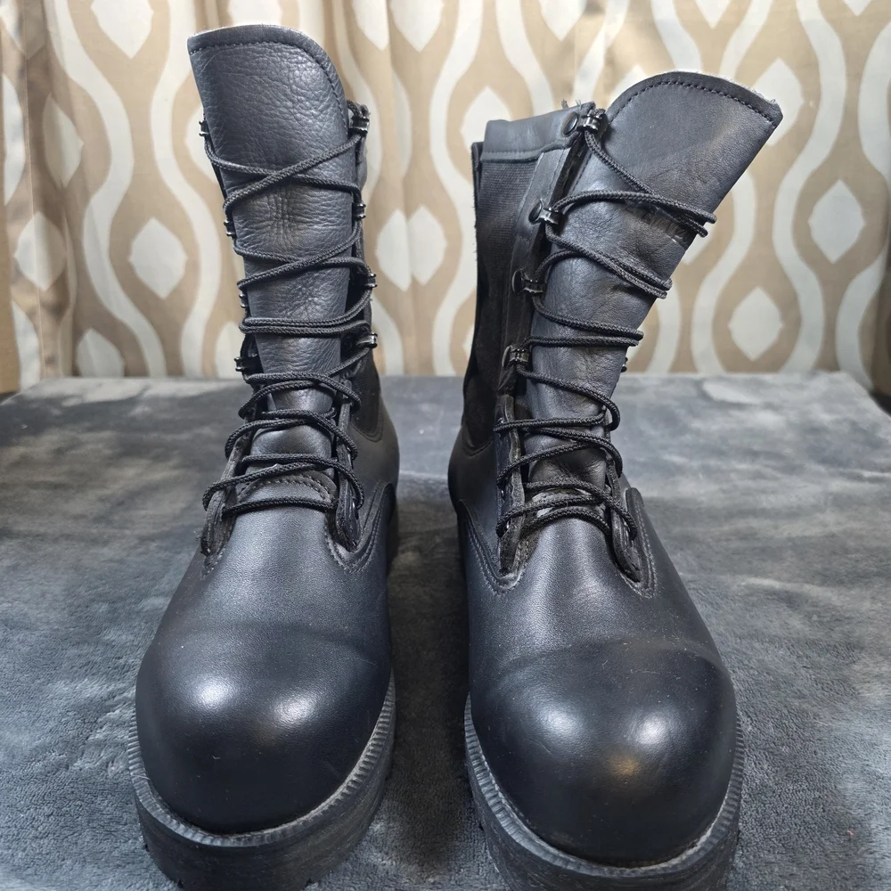 Belleville GORE-TEX Black Leather Military Engine Black Tactical Combat Boots 7R